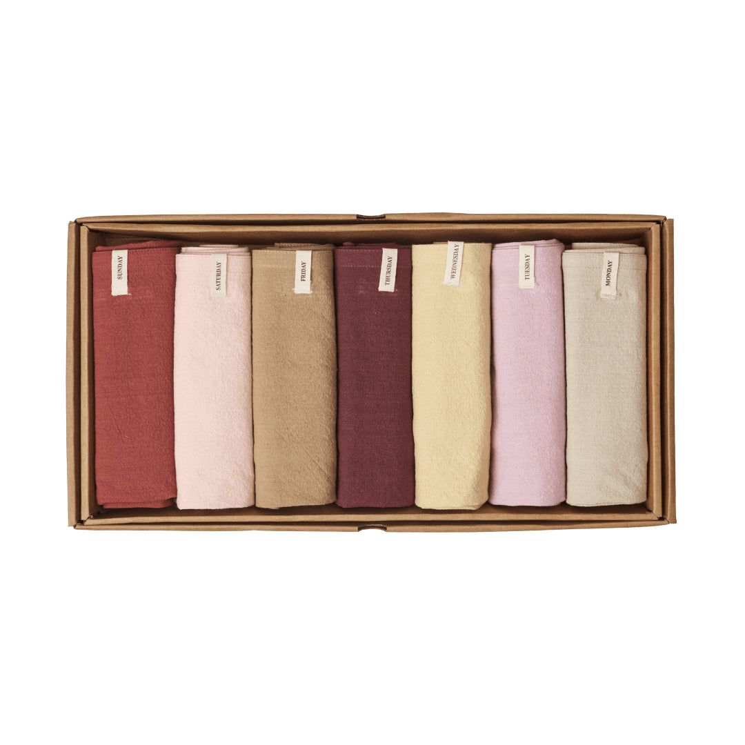 Ferm Living Day Tea Towel - Set of 7 - Vivid - Batten Home