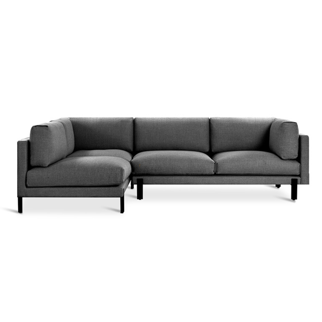 Silverlake Sectional Andorra Pewter Left Facing - Gus* Modern