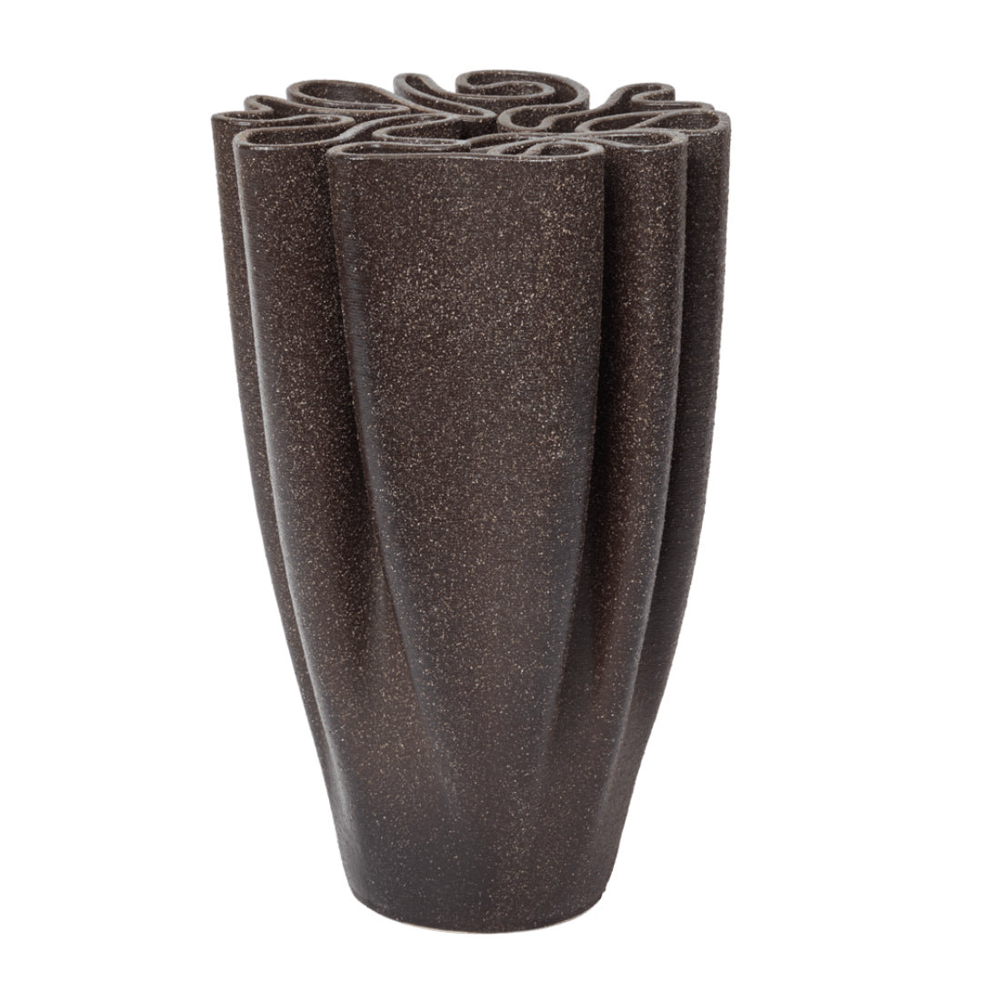 Ferm Living Dedali Vase - Dark Brown - Batten Home