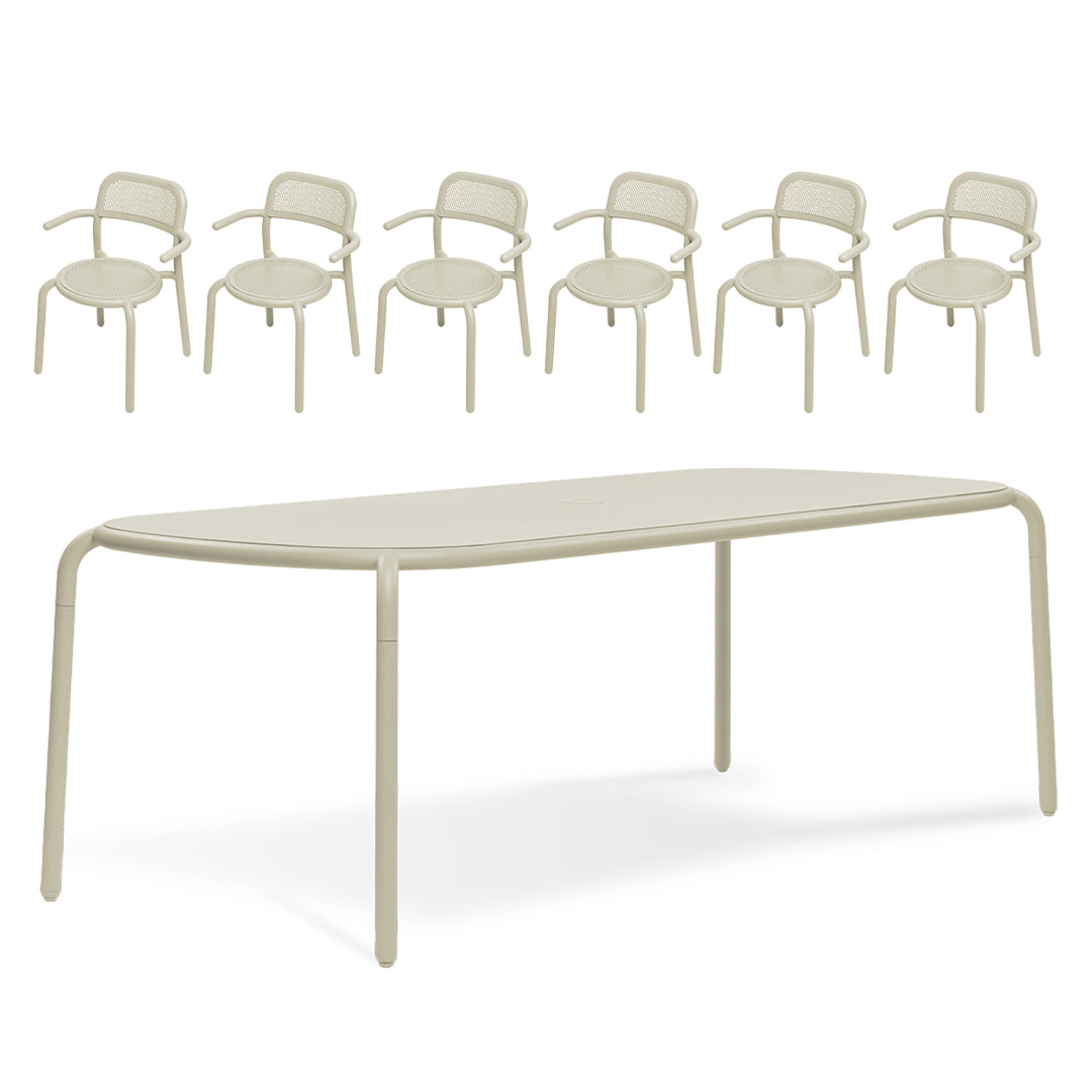 Toni Tablo Table Set w/ 6 Armchairs