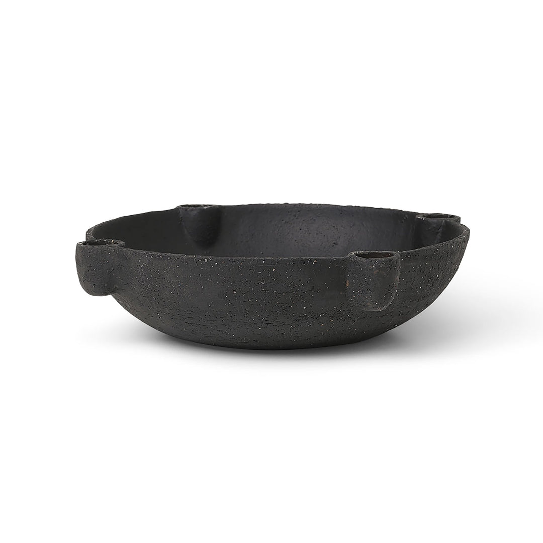 Bowl Candle Holder Ceramic Large - Dark Grey