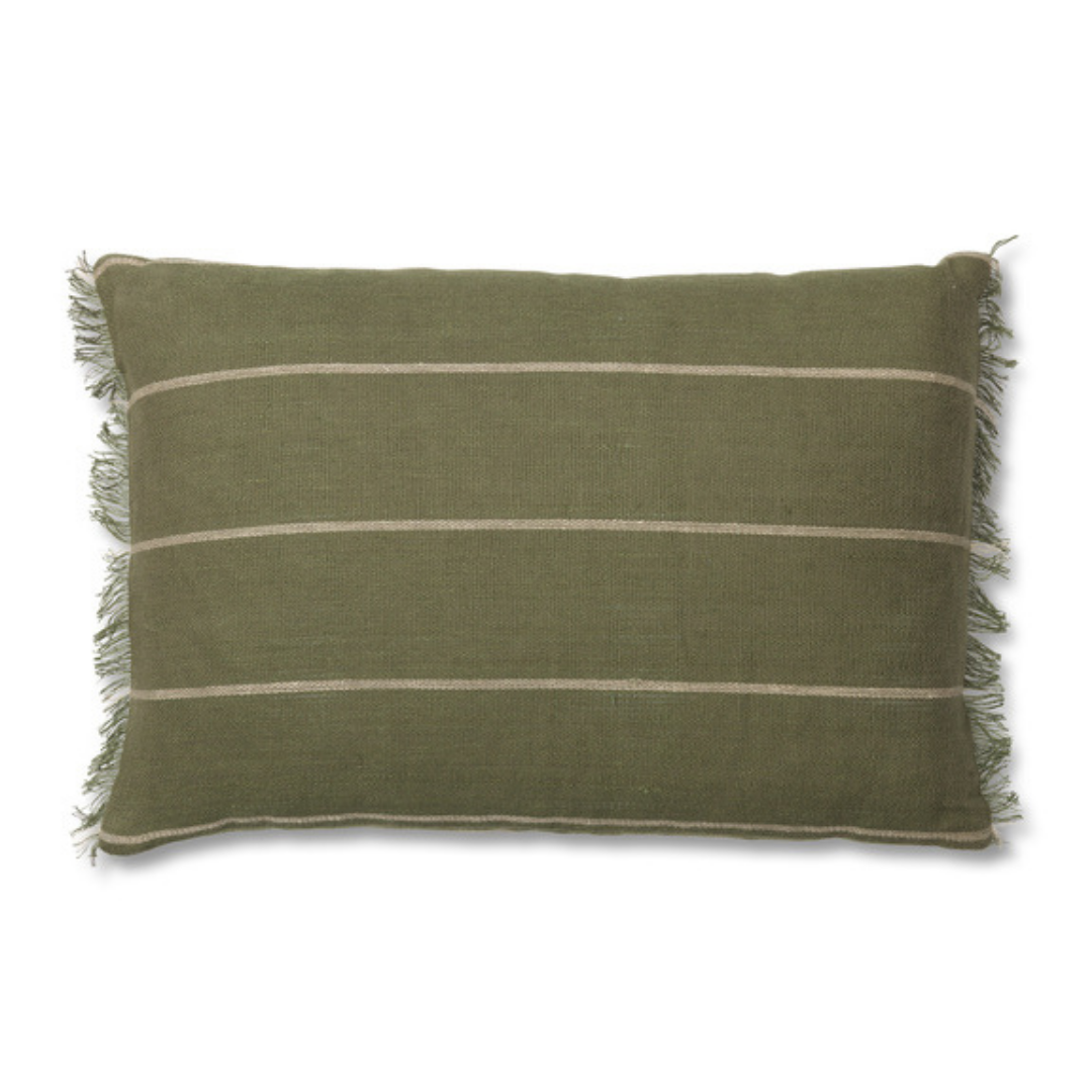 Calm Cushion - Rectangular - Olive/Off-White