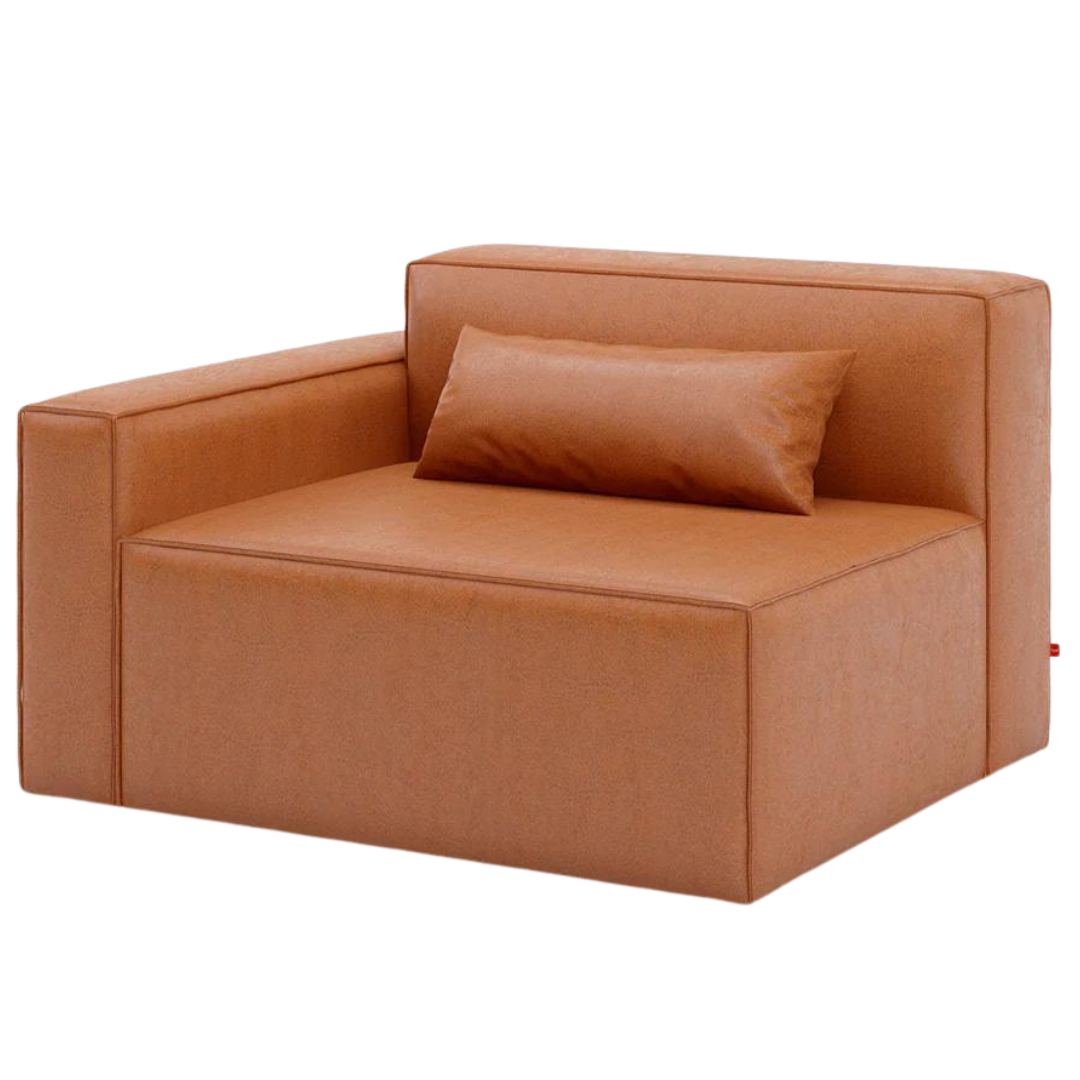 Mix Modular Left Arm Vegan Appleskin Leather Cognac - Gus Modern at Batten Home