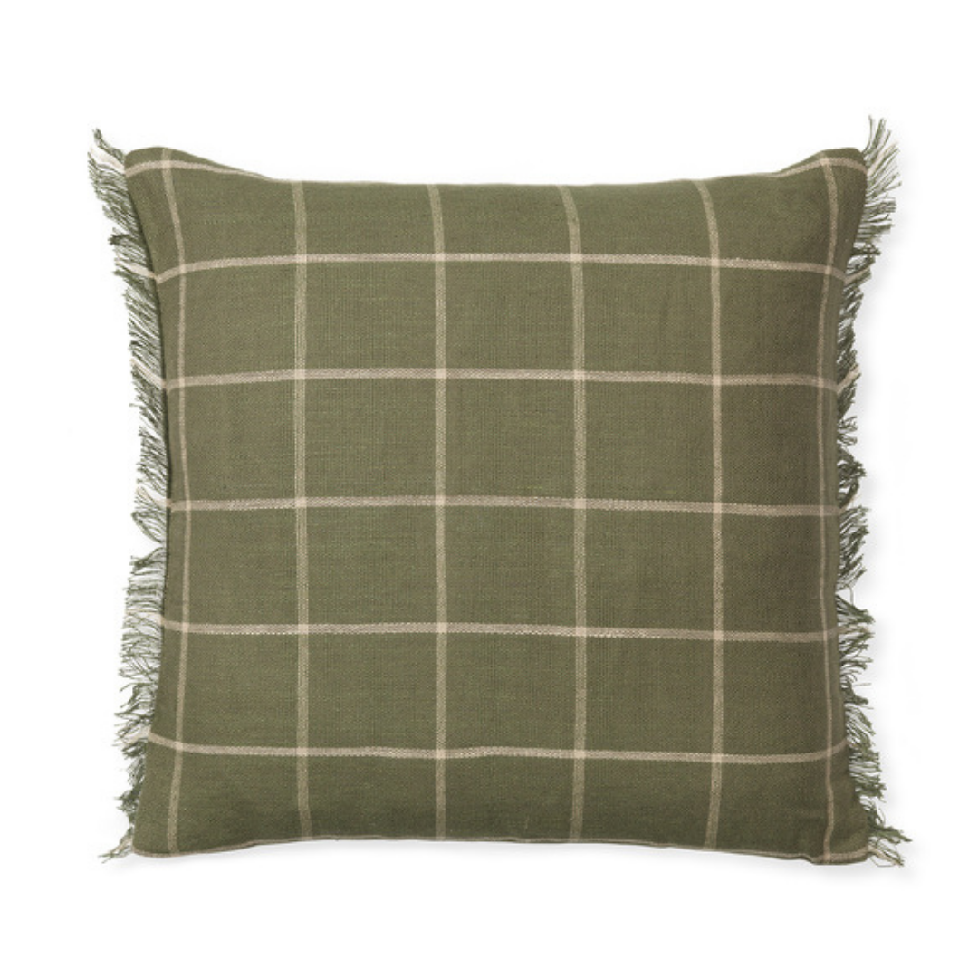 Calm Cushion - Olive/Off-White
