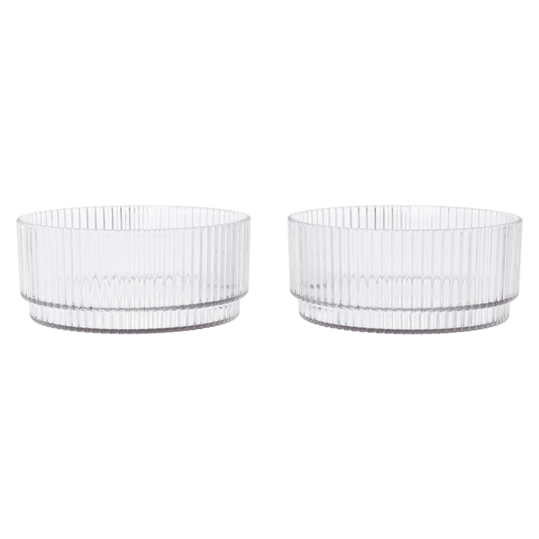 Ferm Living Ripple Kids Bowls - Set of 2 - Clear - Batten Home