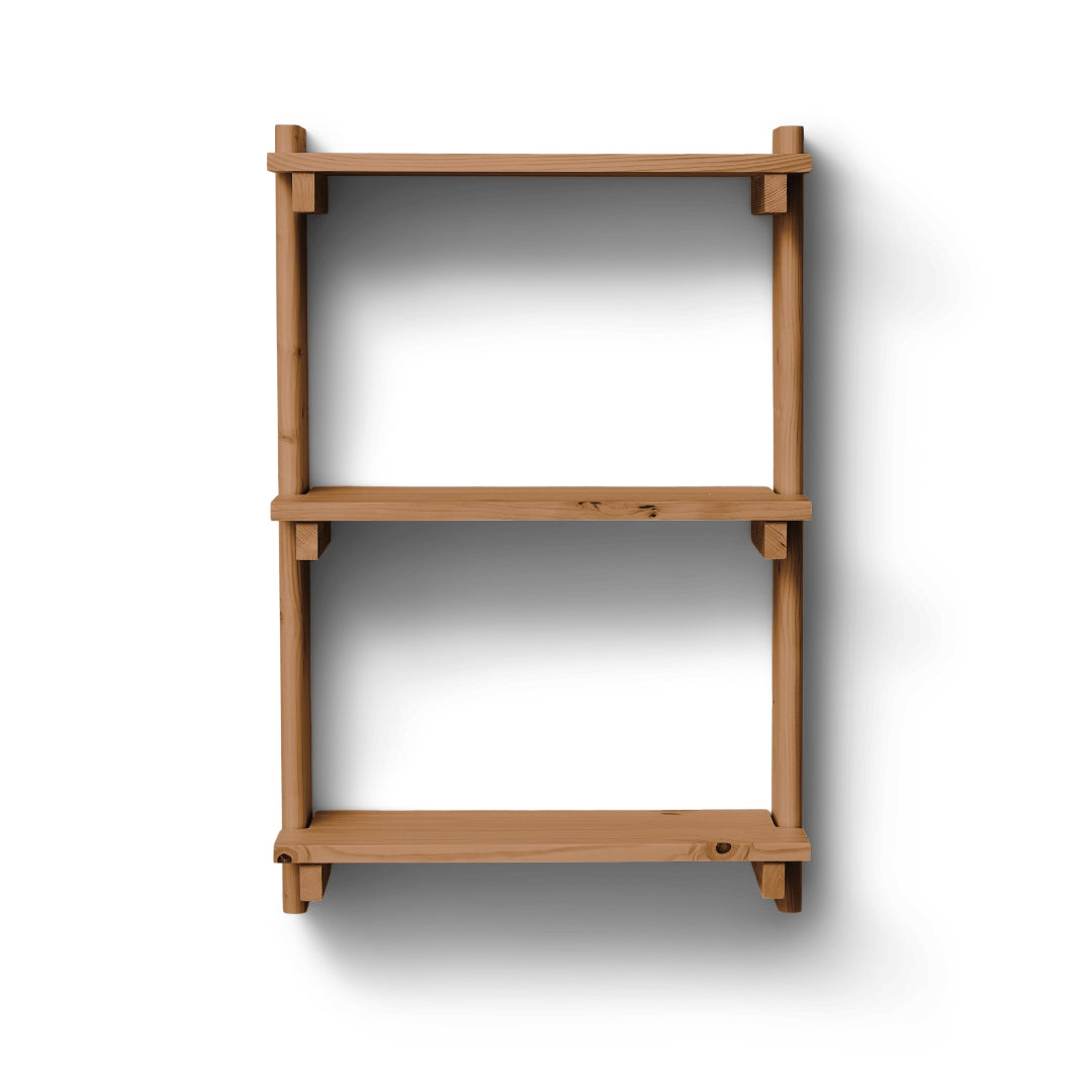 Form and Refine Beam Wall Shelf 3, Deep Brown Pine - Batten Home