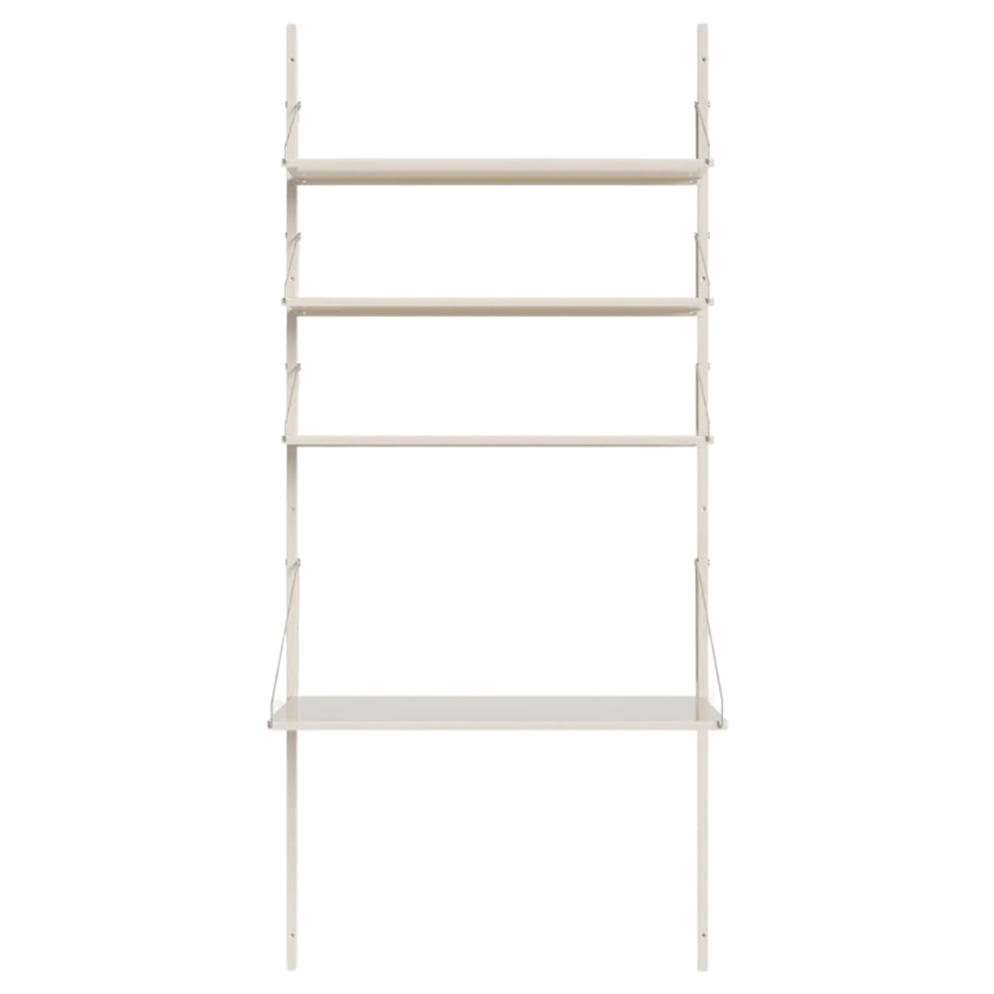 Shelf Library Desk Section │ H72 │ Warm White Steel