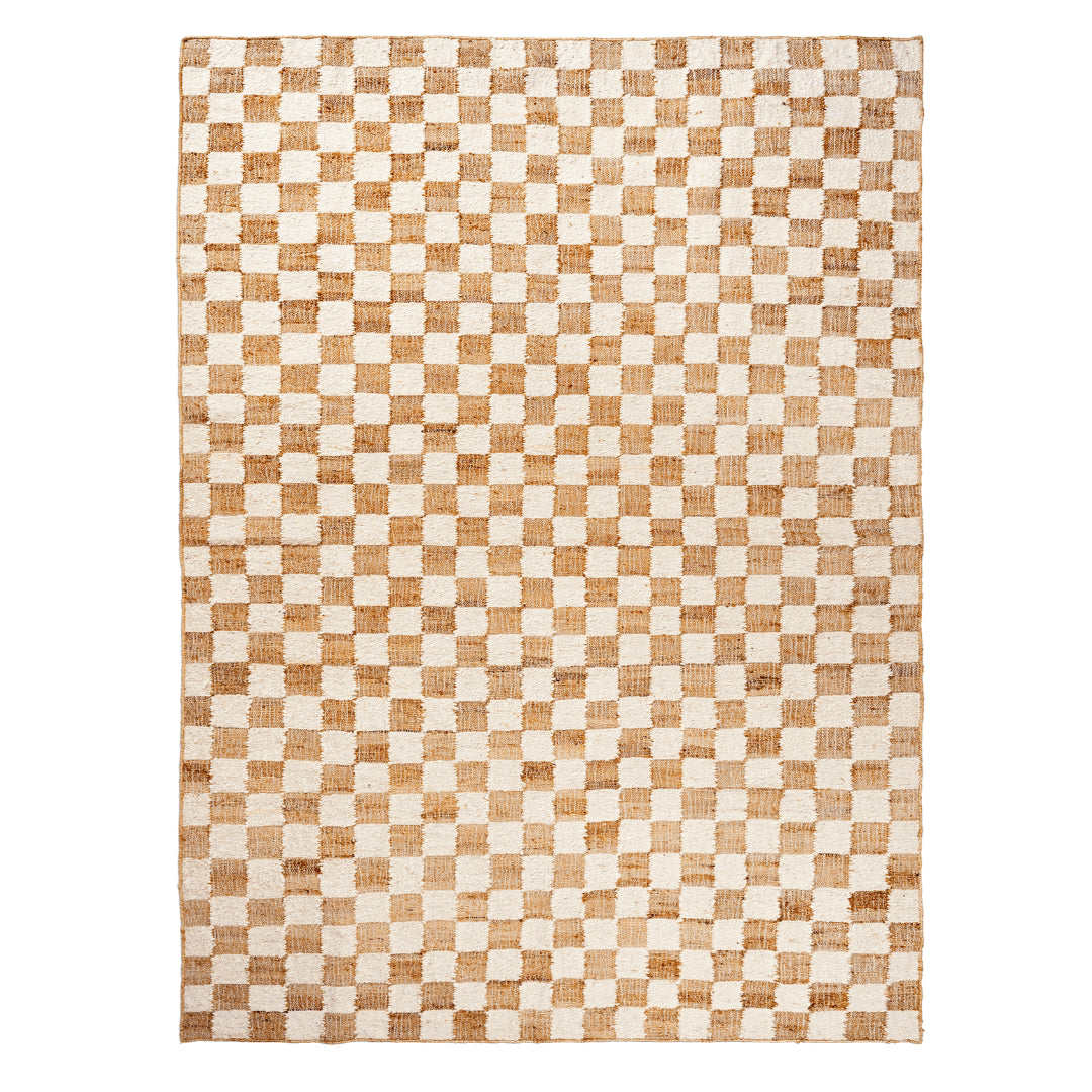 Check Wool Jute Rug - 200 x 300