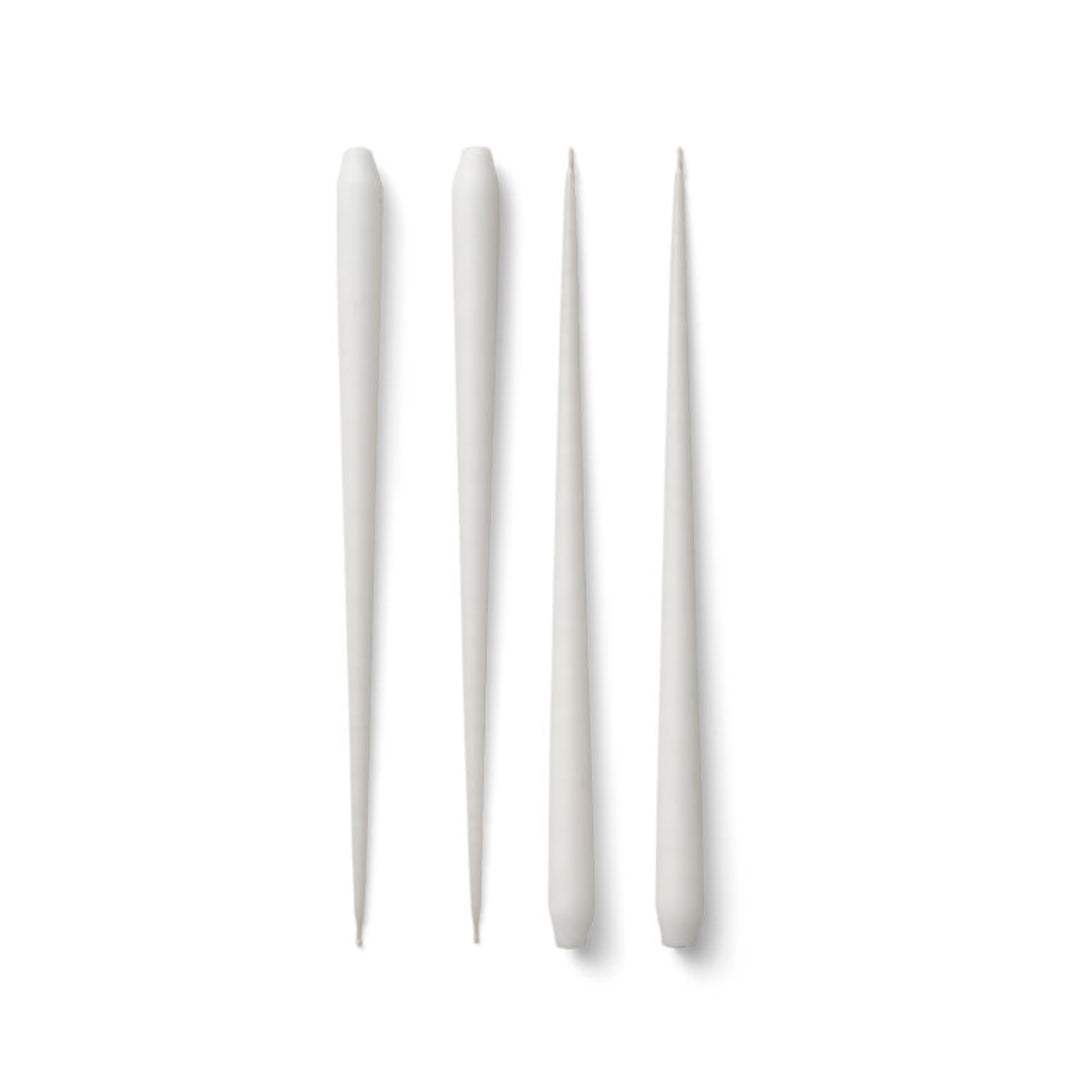 STOFF Nagel Lager Taper Candle, White, Set of 4