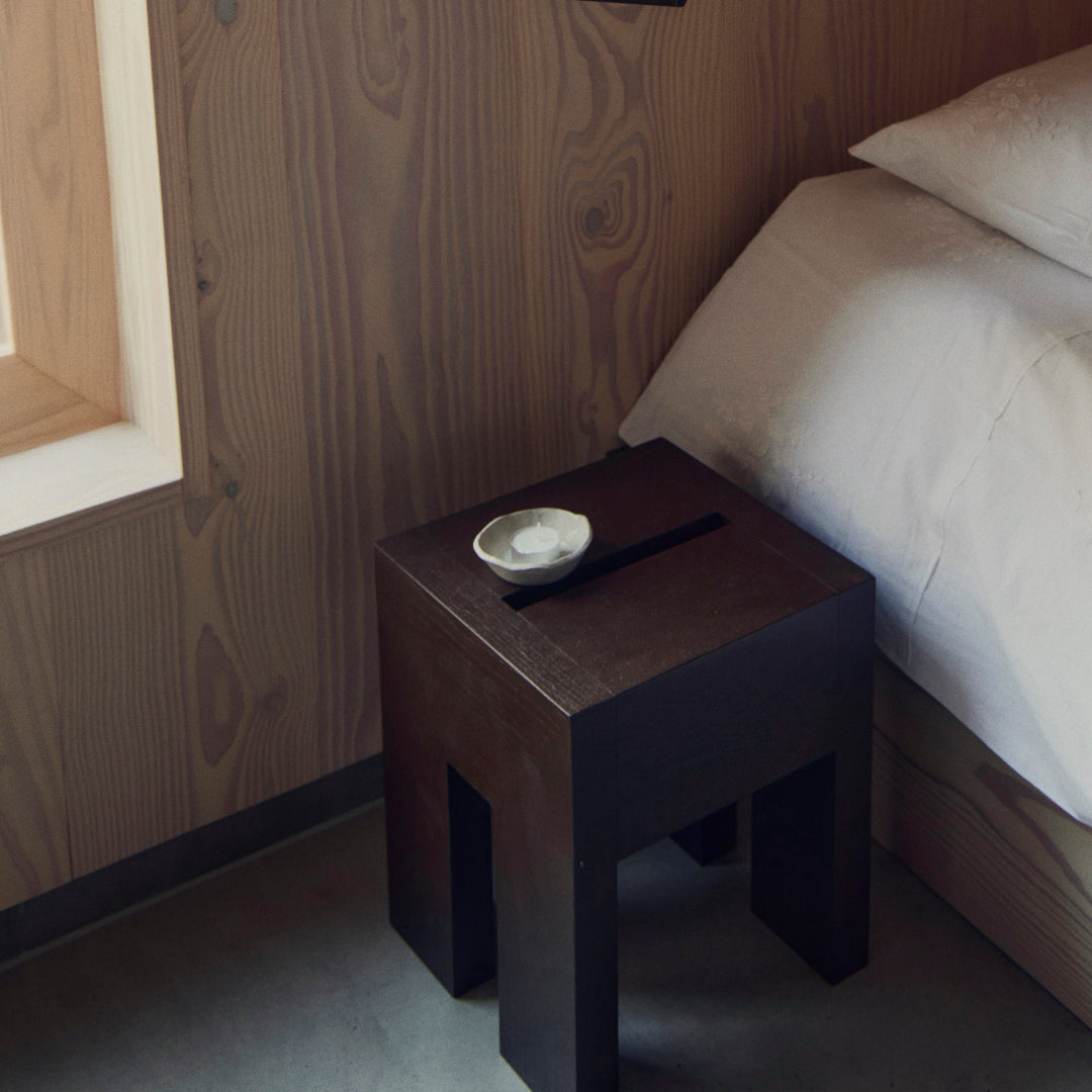 Form and Refine Monolith Side Table, Dark Brown Ash - Batten Home