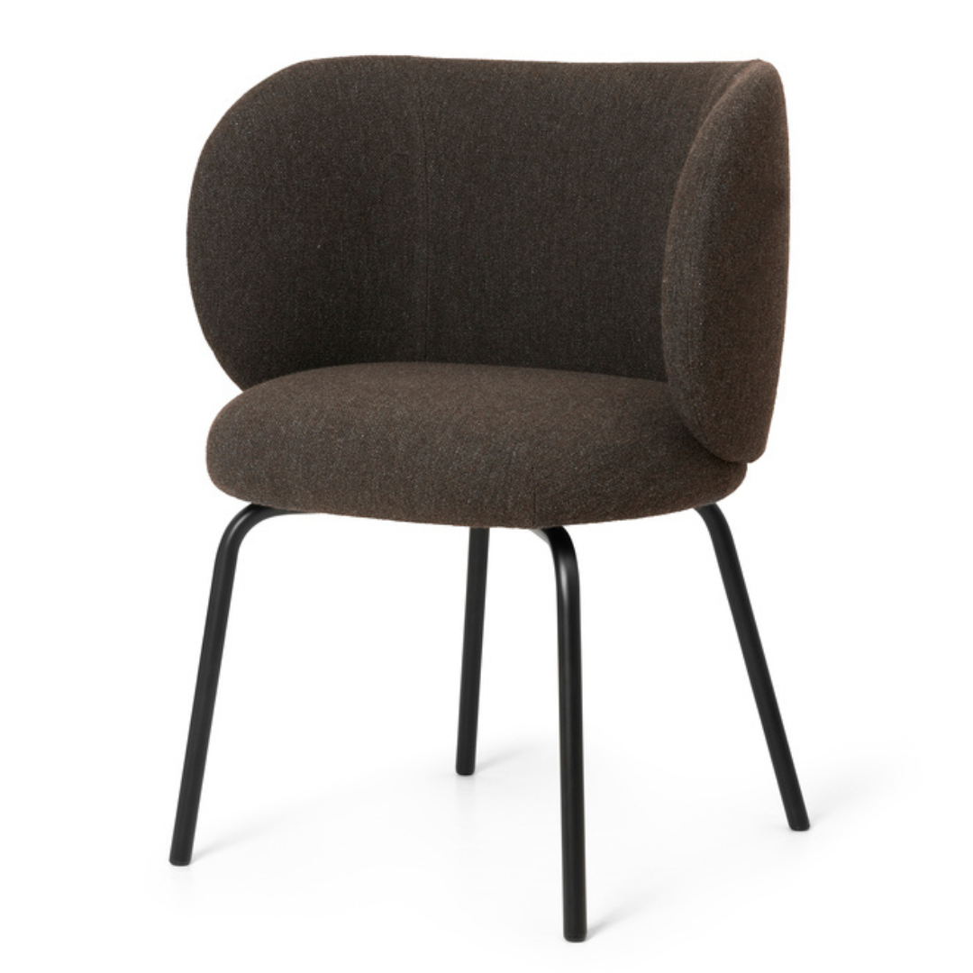 Rico Dining Chair - Hallingdal Dark Grey Brown/Black