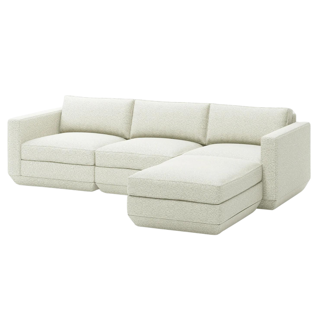 Podium Modular 4-Pc Sectional Copenhagen Fossil RF- Gus Modern at Batten Home