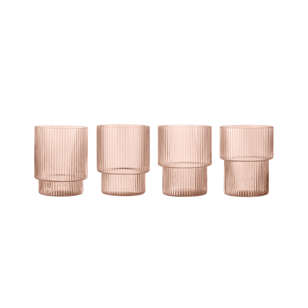 Ferm Living Ripple Glass Set in Blush - Batten Home