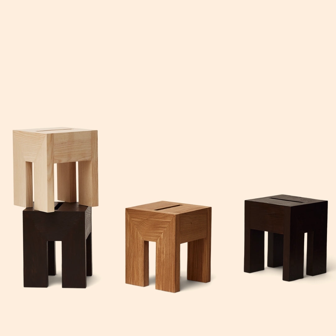 Form and Refine Monolith Side Table, Dark Brown Ash - Batten Home
