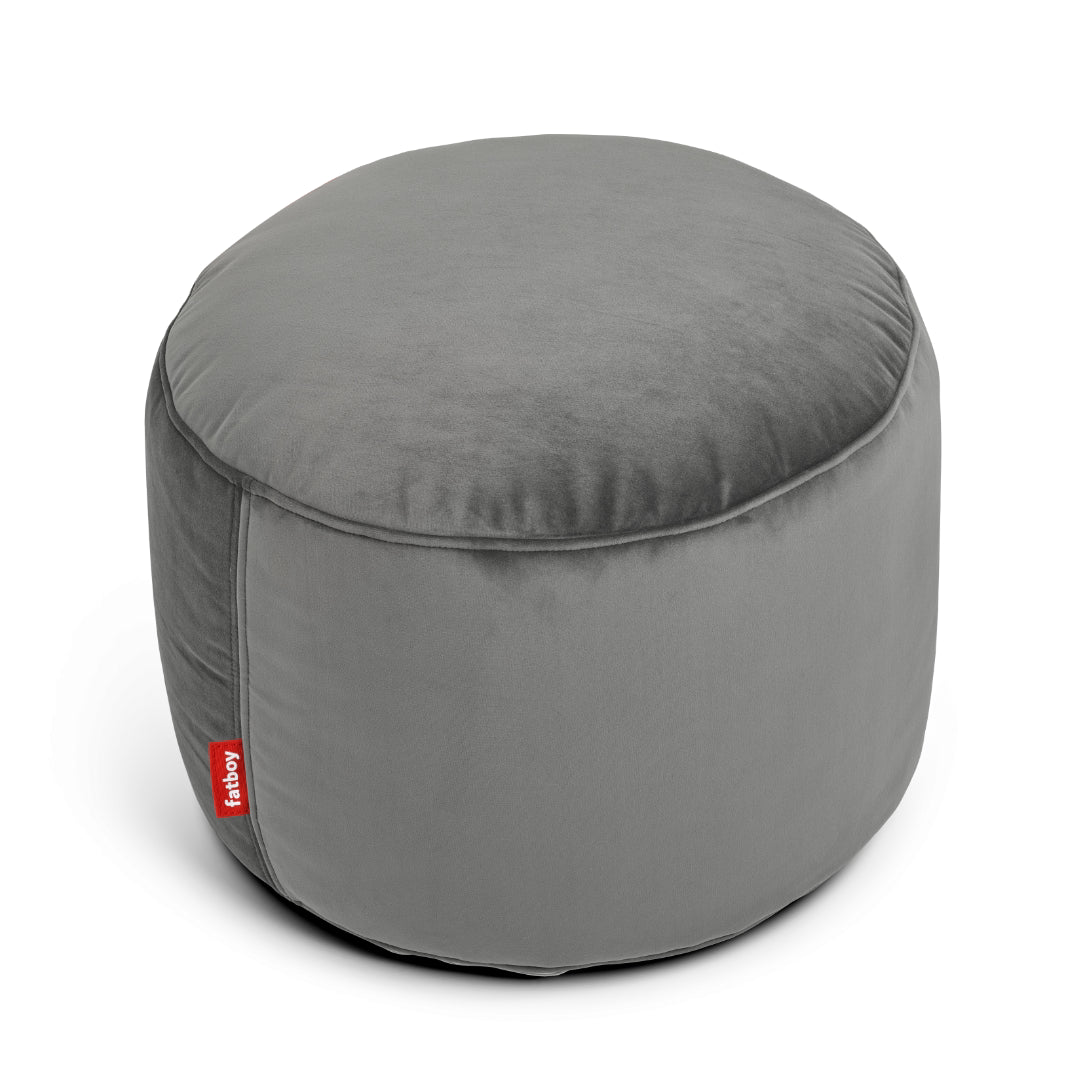 Point Recycled Velvet Pouf Ottoman