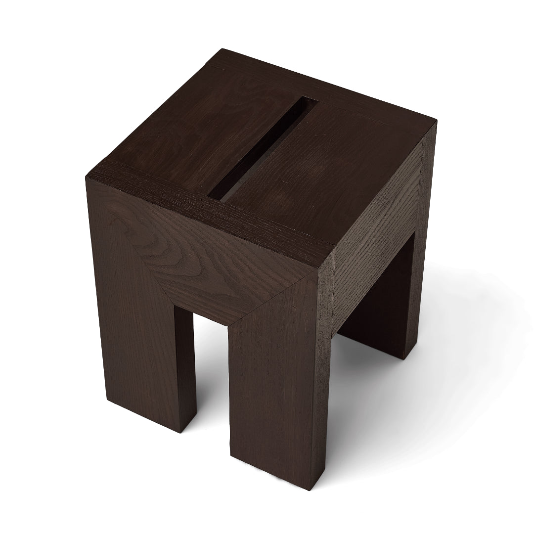 Form and Refine Monolith Side Table, Dark Brown Ash - Batten Home
