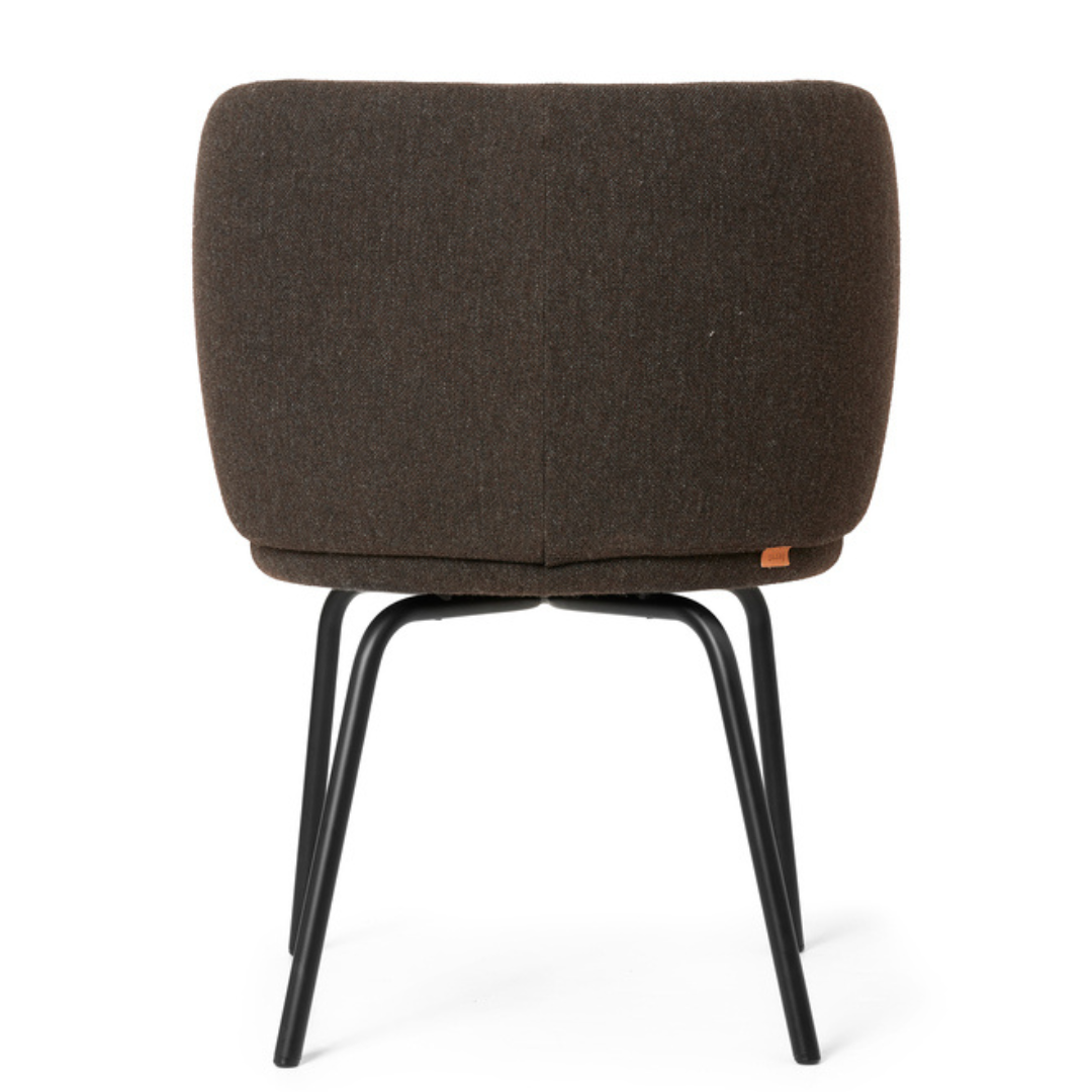 Rico Dining Chair - Hallingdal Dark Grey Brown/Black