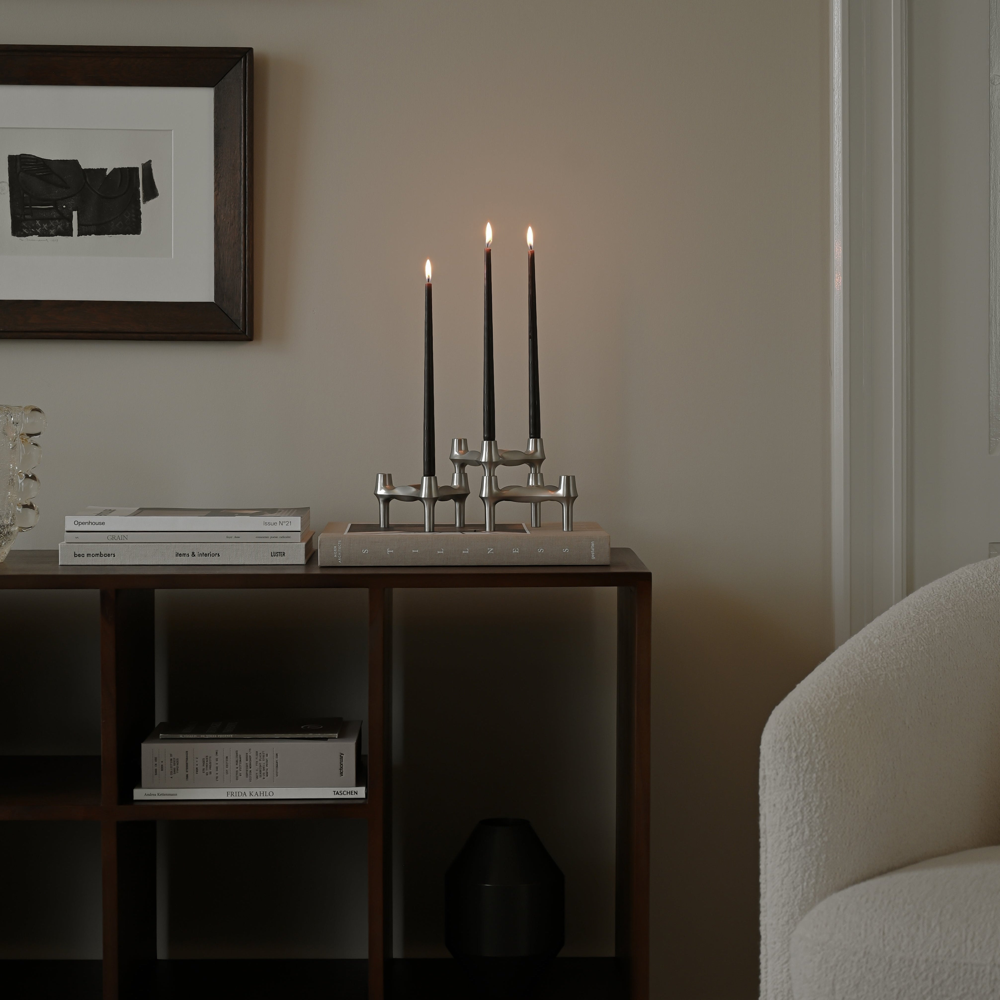 STOFF Nagel BMF Candle Holder, Brushed Chrome