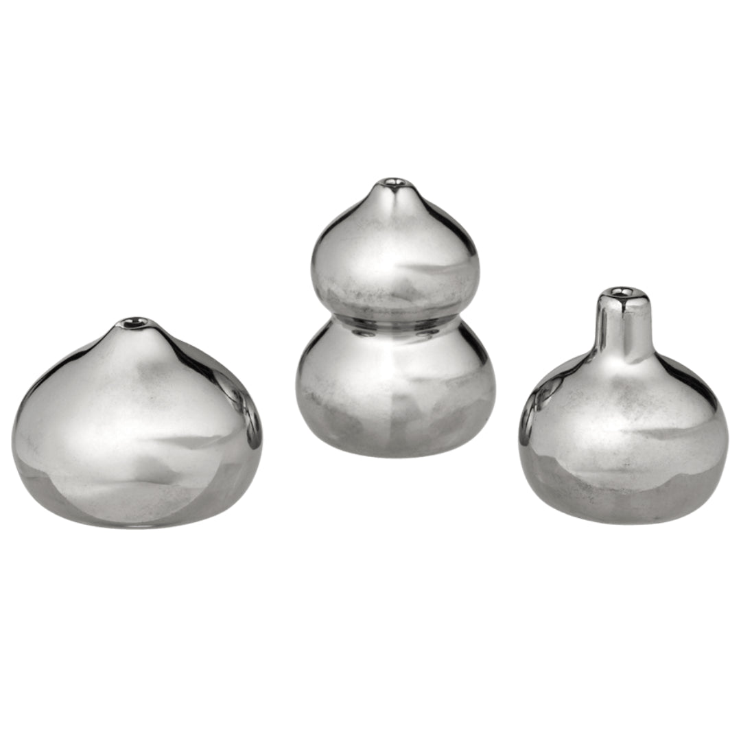 Ferm Living Komo Mini Vases - Set of 3 - Silver - Batten Home