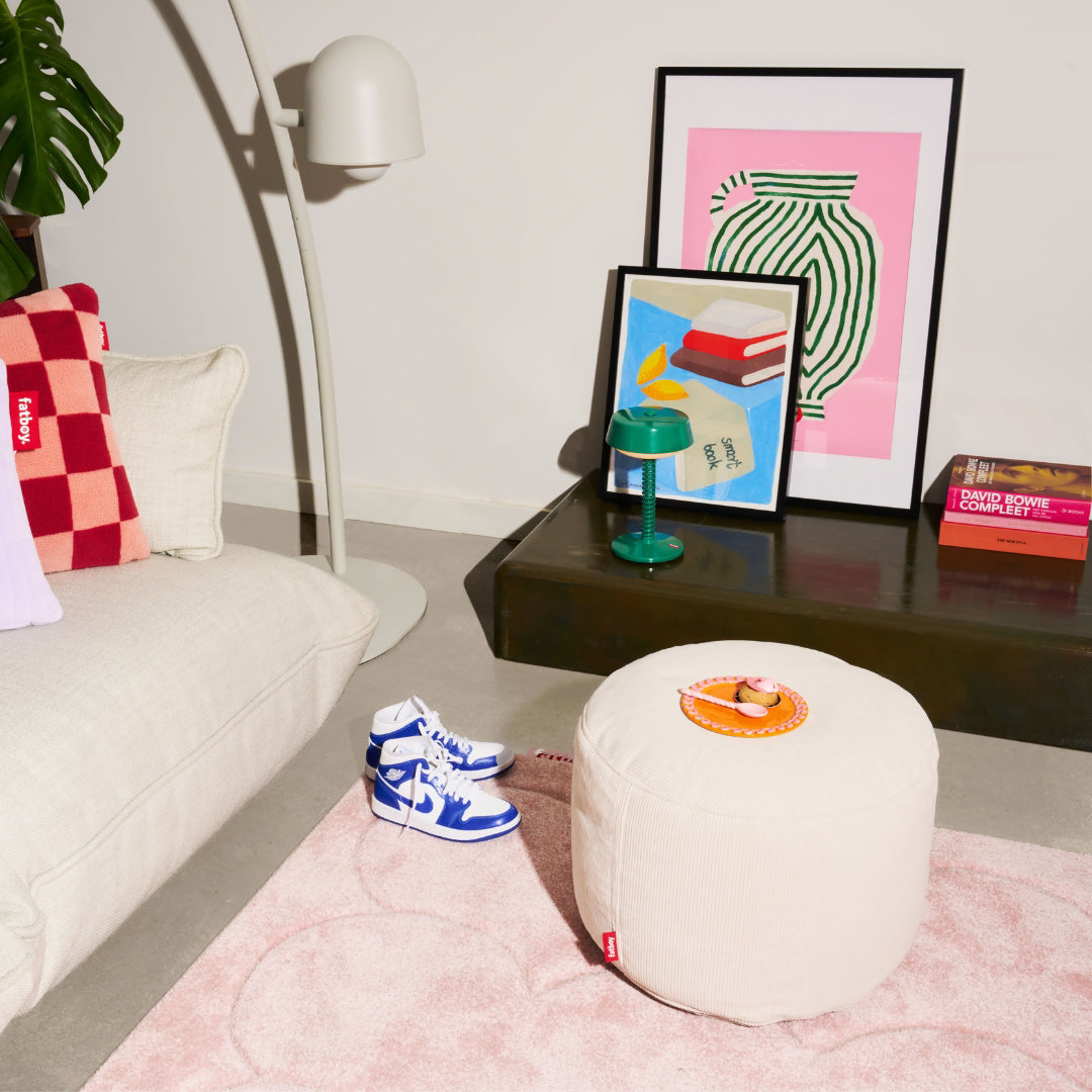 Point Recycled Cord Pouf Ottoman