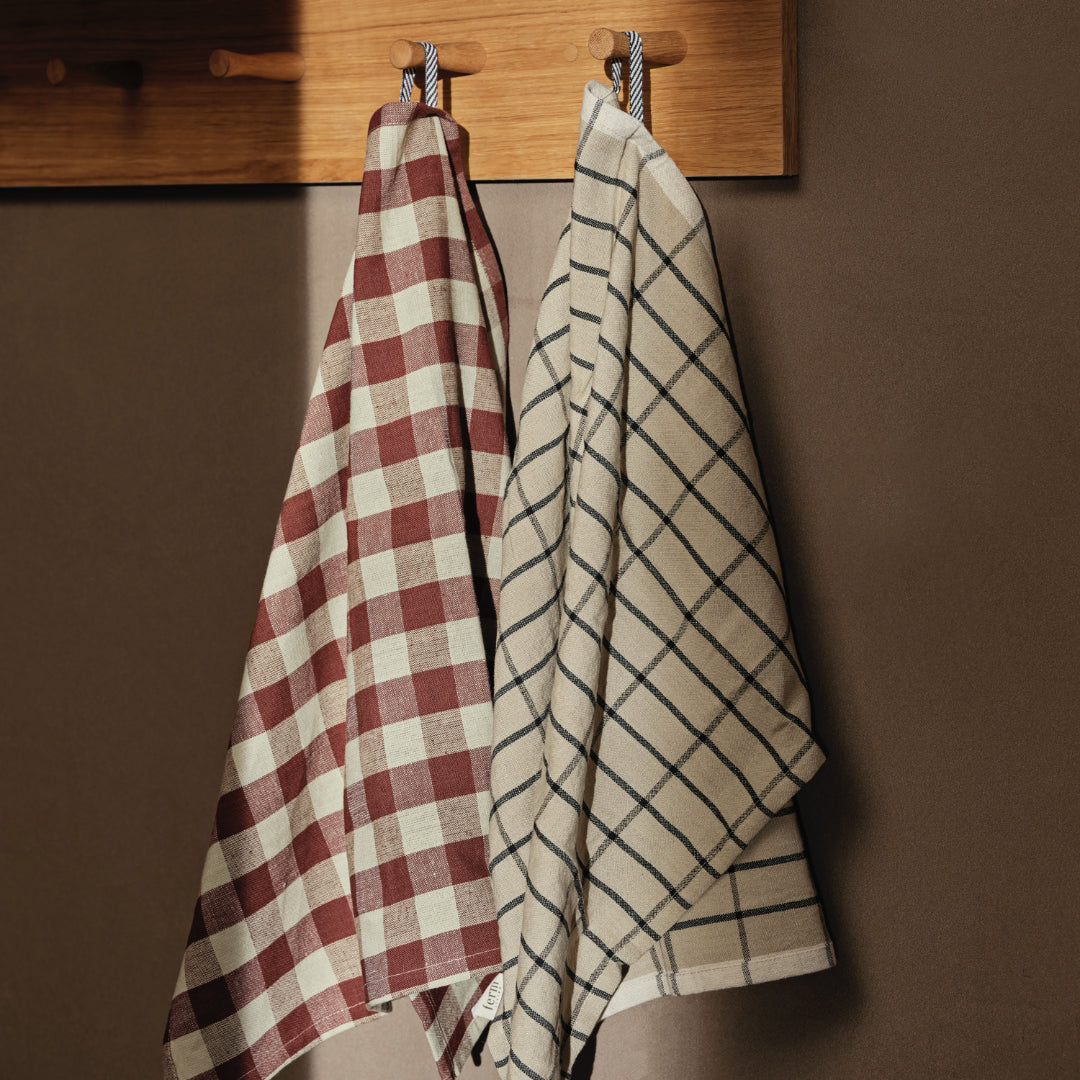 Hale Tea Towel Sand | Black - Batten Home