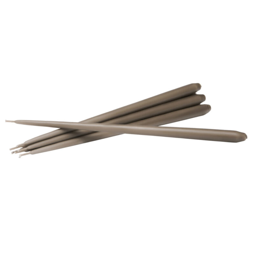 STOFF Nagel Taper Candle by Ester & Erik, Taupe, Set of 6