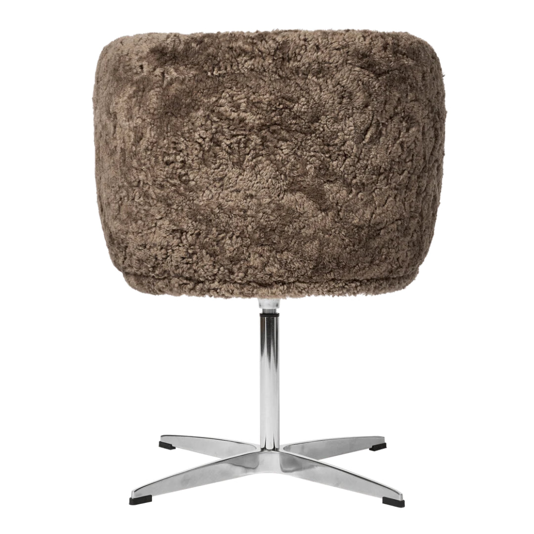 Ferm Living Rico Dining Chair - Swivel - Sheepskin - Sahara - Batten Home