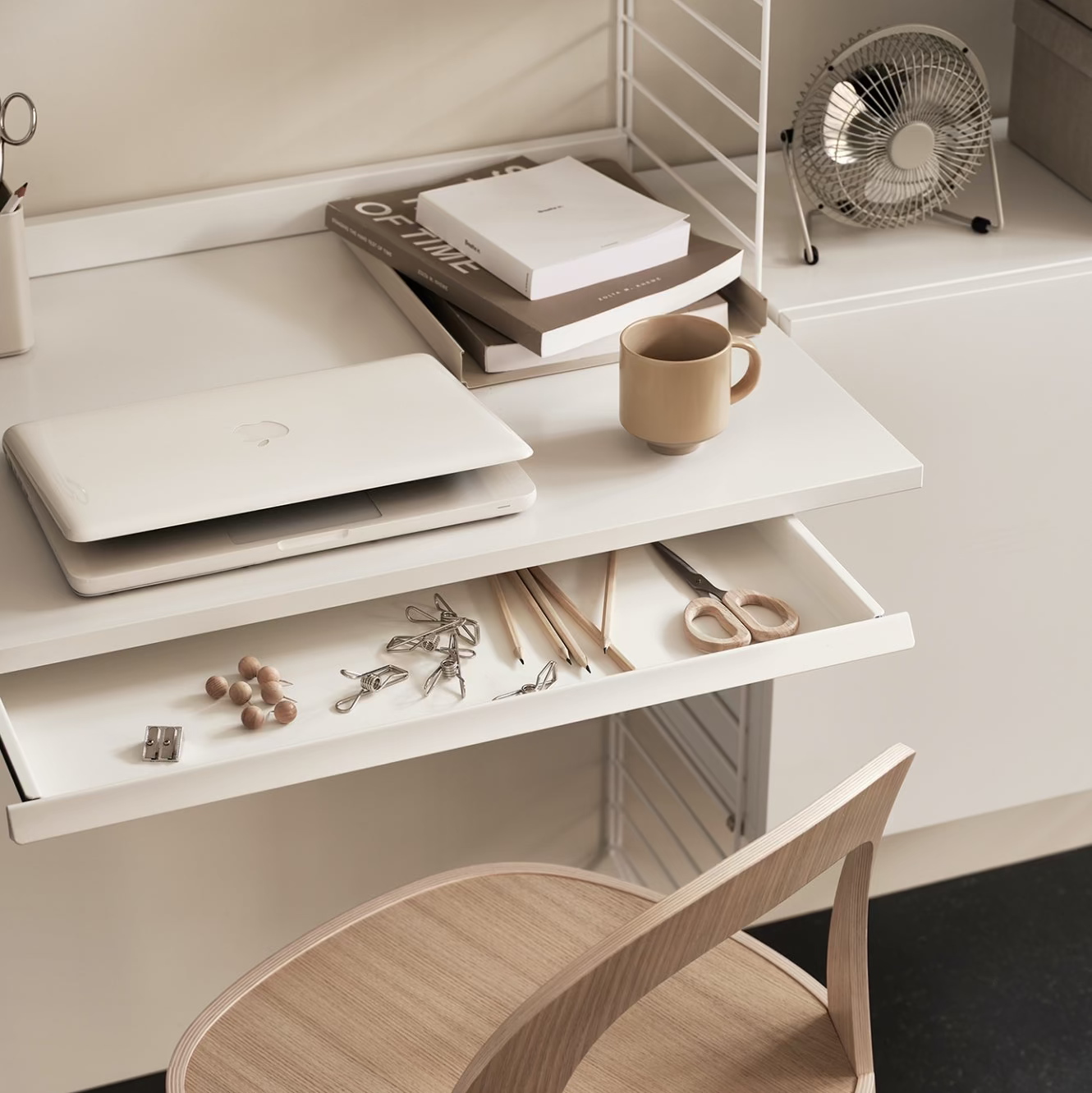 String Workspace Configuration w/ Cabinet with Lock