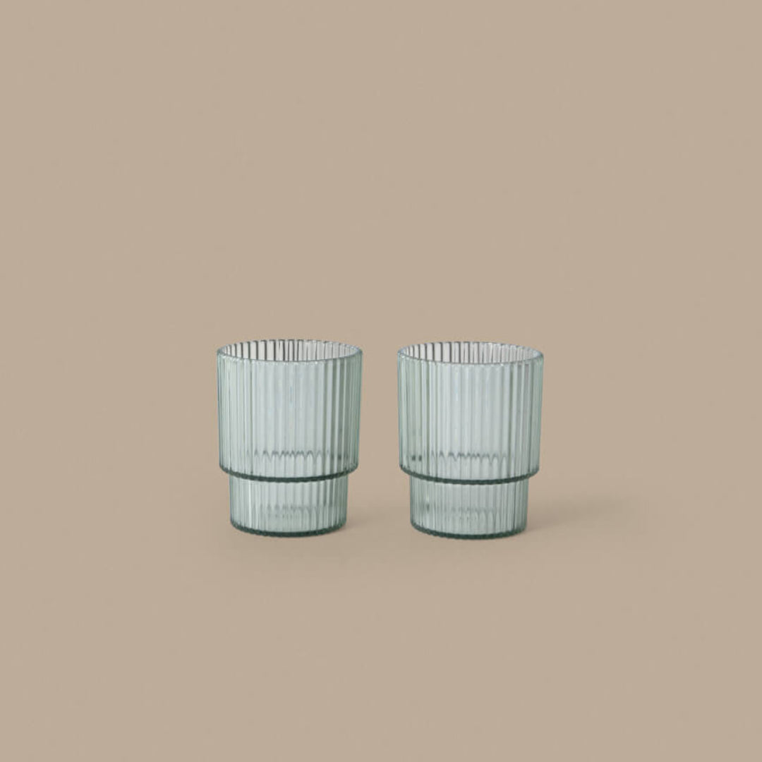 Ferm Living Ripple Kids Cups - Set of 2 - Tea Green - Batten Home
