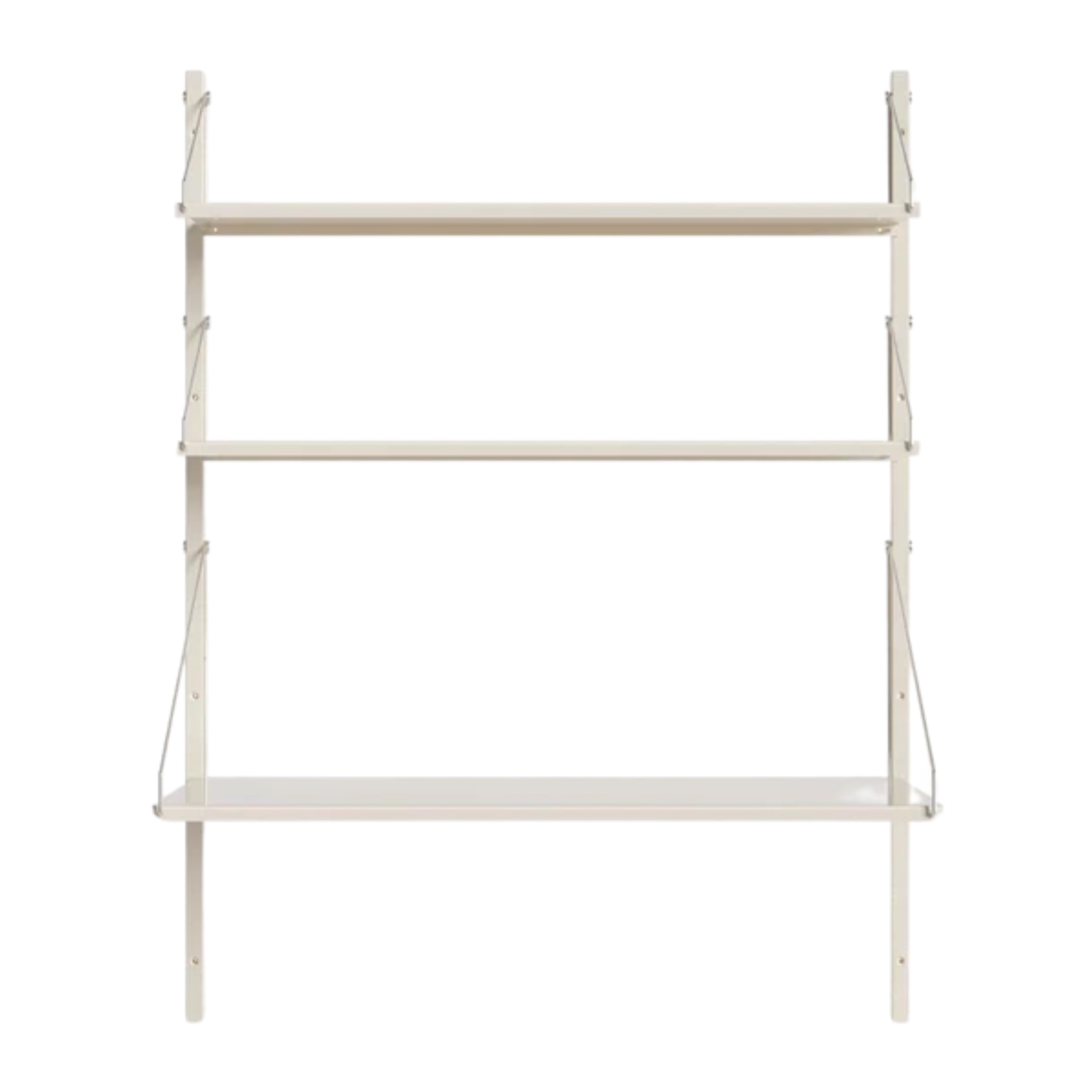 Shelf Library Desk Section │ H42.7 │ Warm White Steel