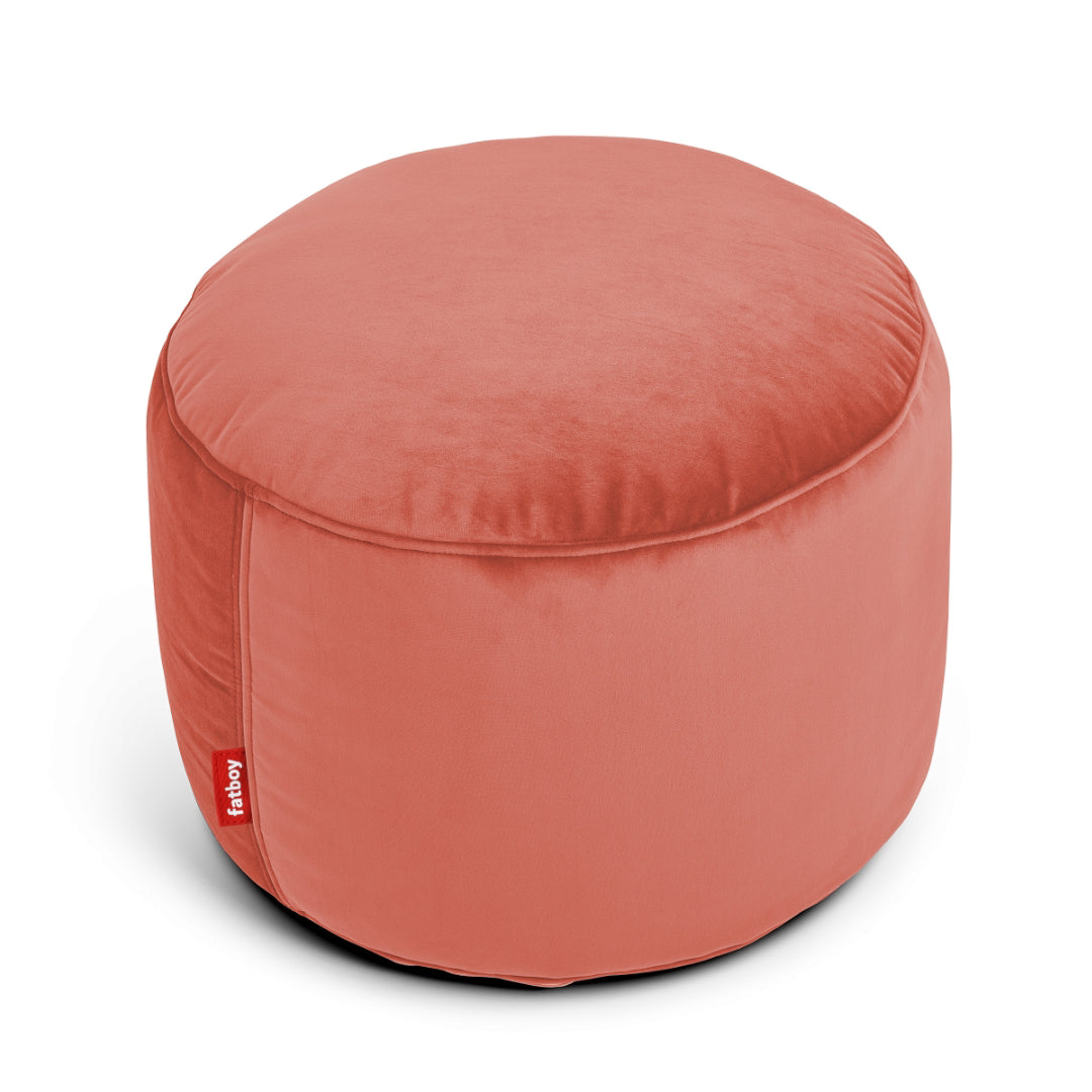 Point Recycled Velvet Pouf Ottoman