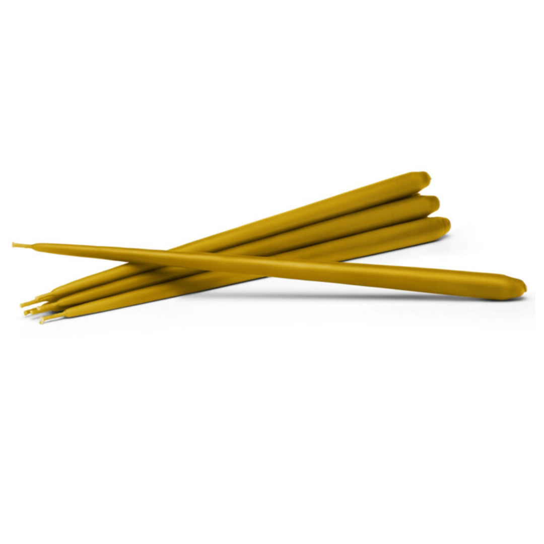 STOFF Nagel Taper Candle by Ester & Erik, Mustard, Set of 6