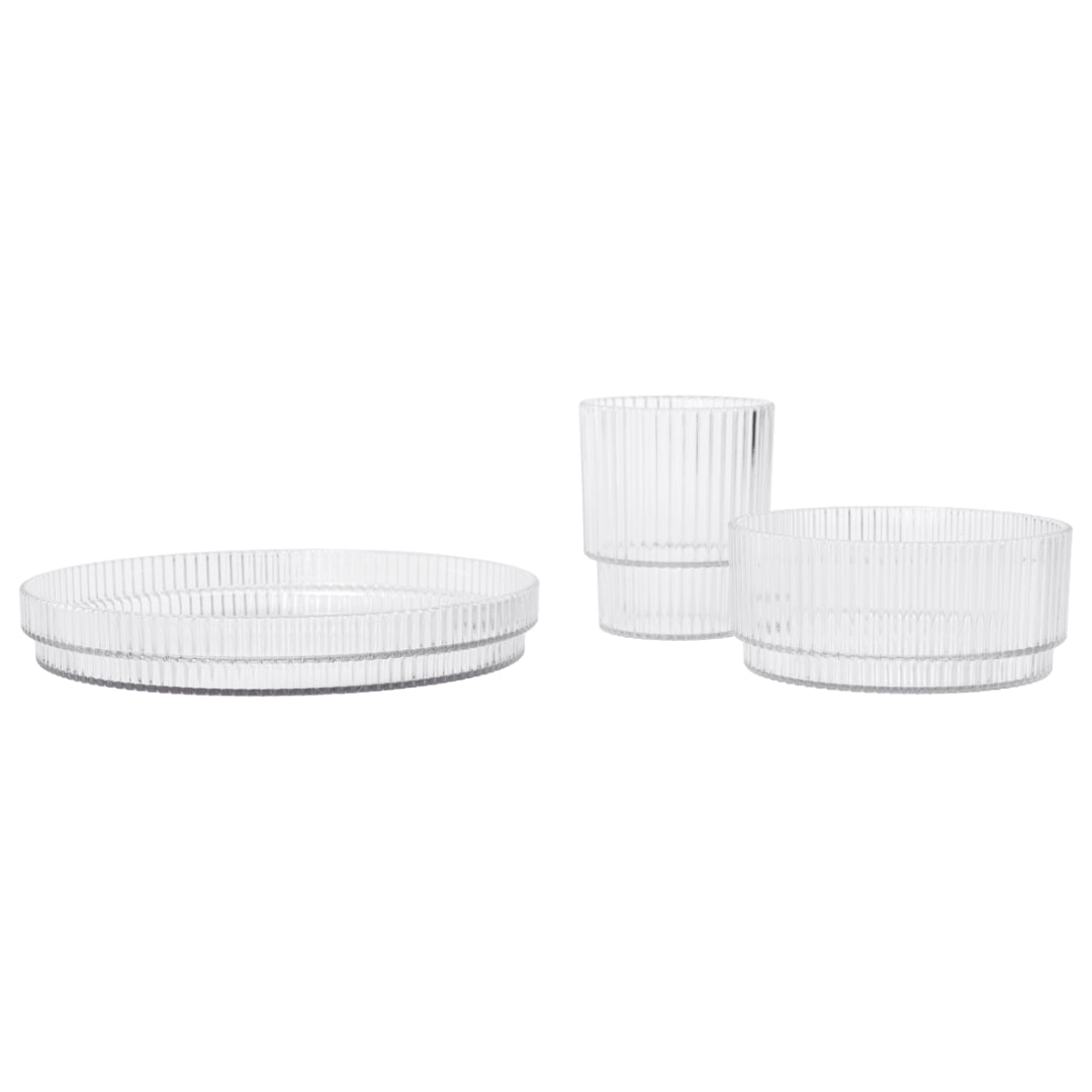 Ferm Living Ripple Kids Dinner Set - Clear - Batten Home