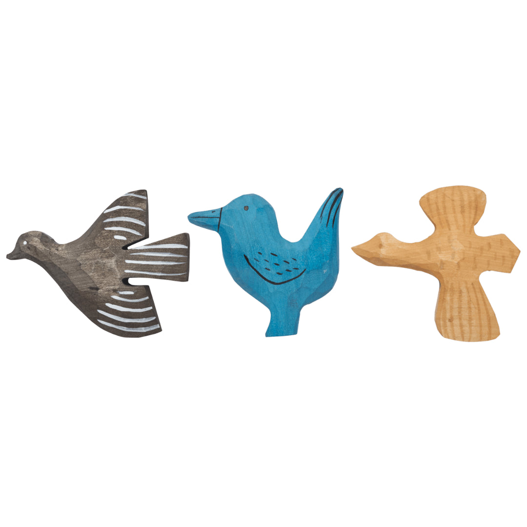 Ferm Living Bird Hand-carved Magnets - Set of 3 - Batten Home