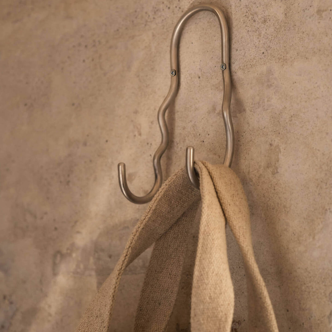 Curvature Double Hook - Brass