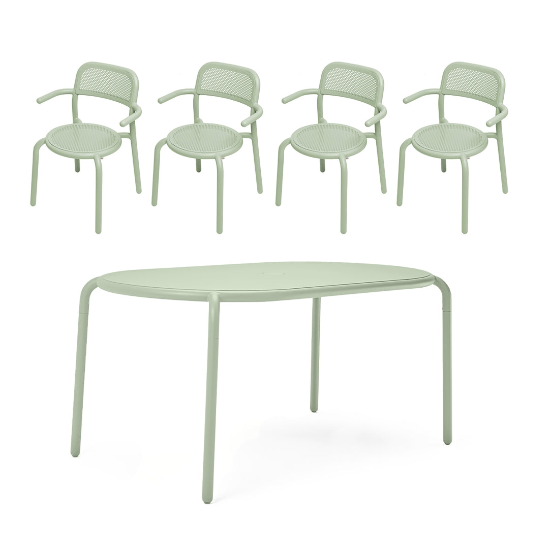 Toni Tavolo Table Set w/ 4 Armchairs