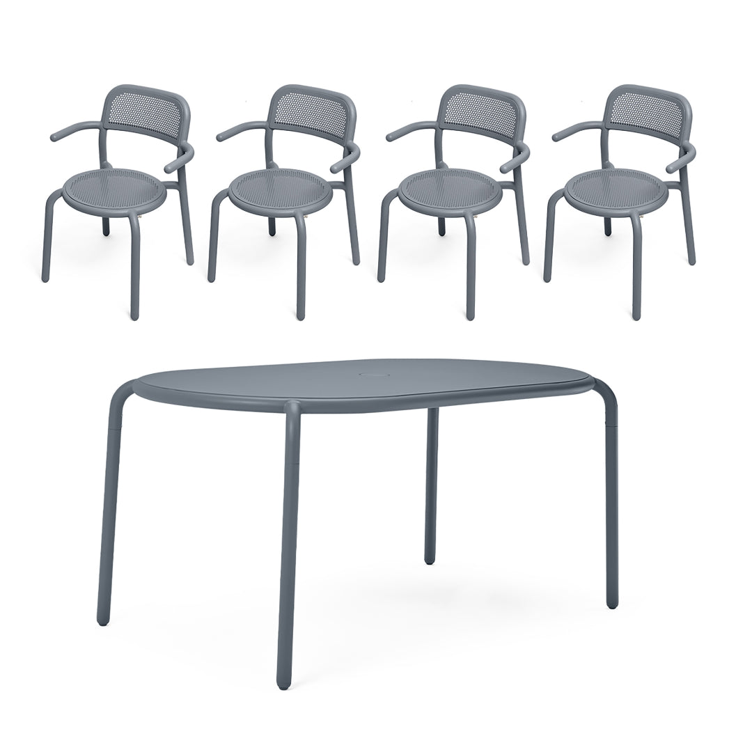 Toni Tavolo Table Set w/ 4 Armchairs