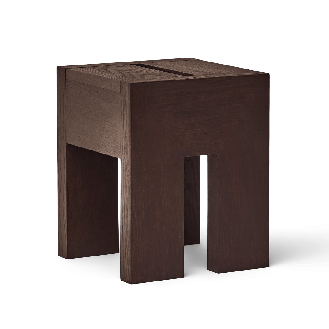 Form and Refine Monolith Side Table, Dark Brown Ash - Batten Home