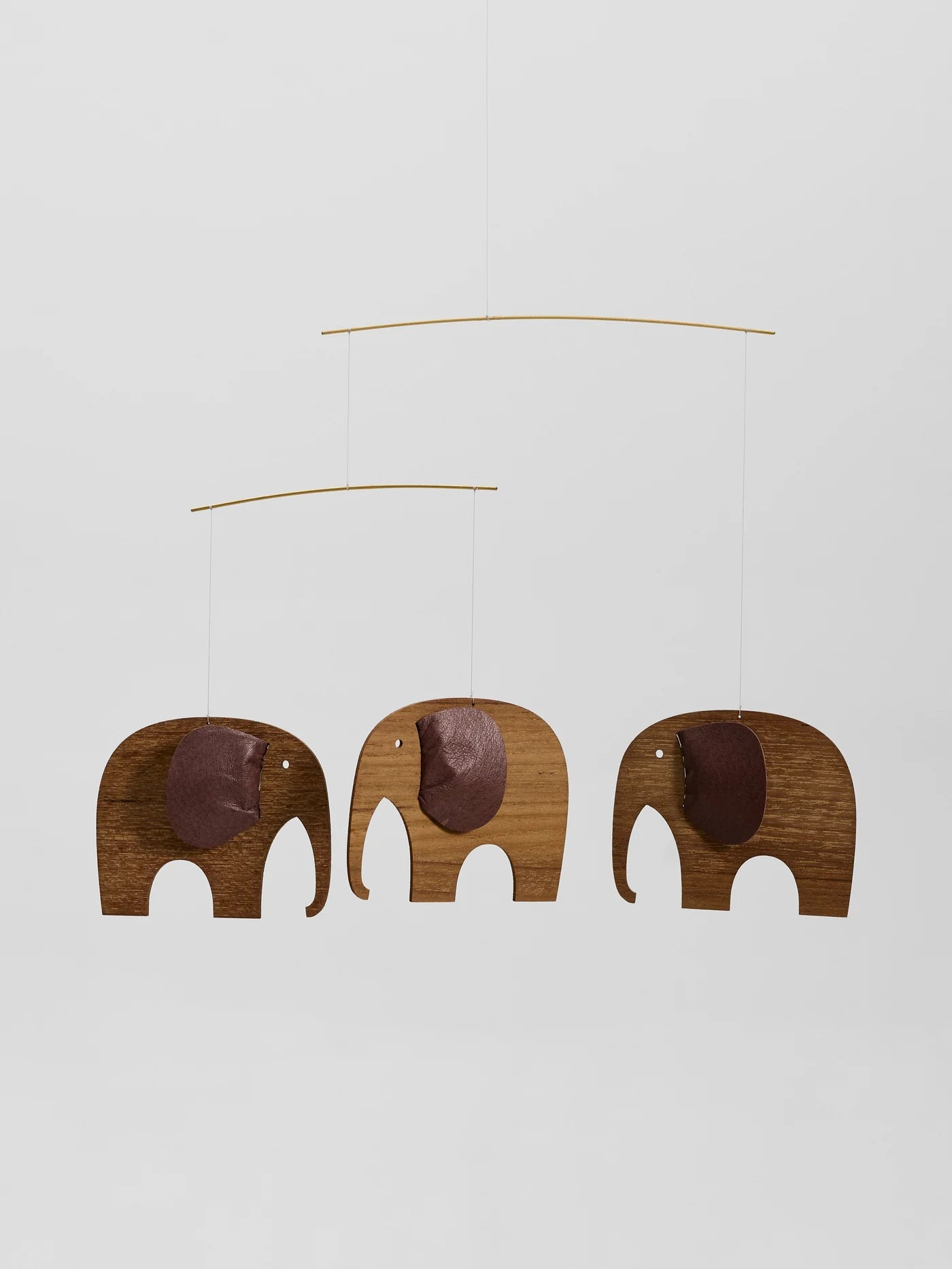 Baby Elephants Teak Mobile