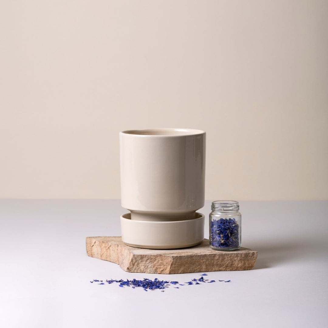 Hoff Glazed Pot - Sandstone Set