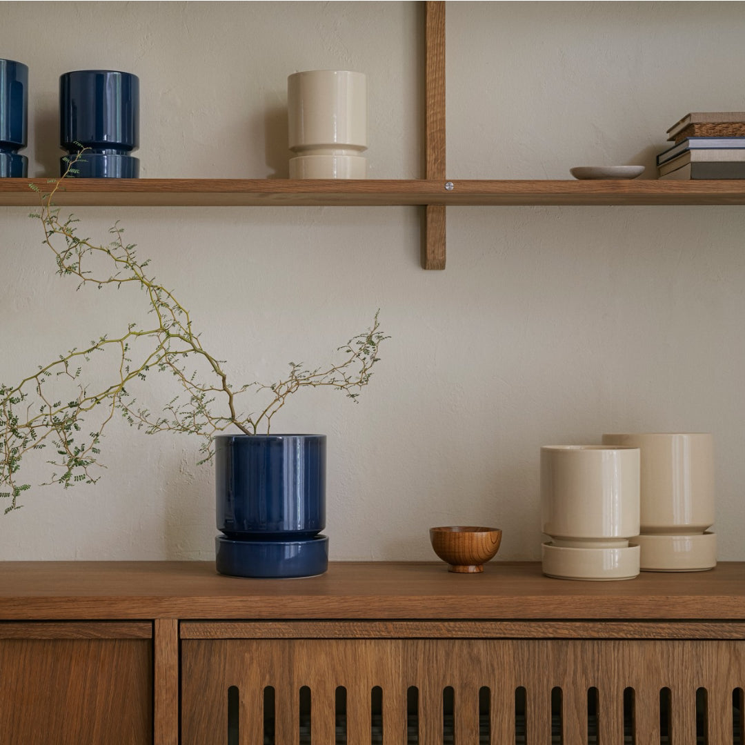 Hoff Glazed Pot - Sandstone Set