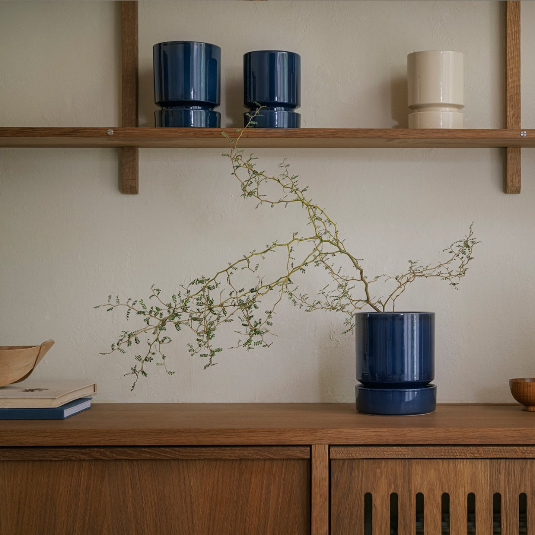 Hoff Glazed Pot - Sapphire Blue Set