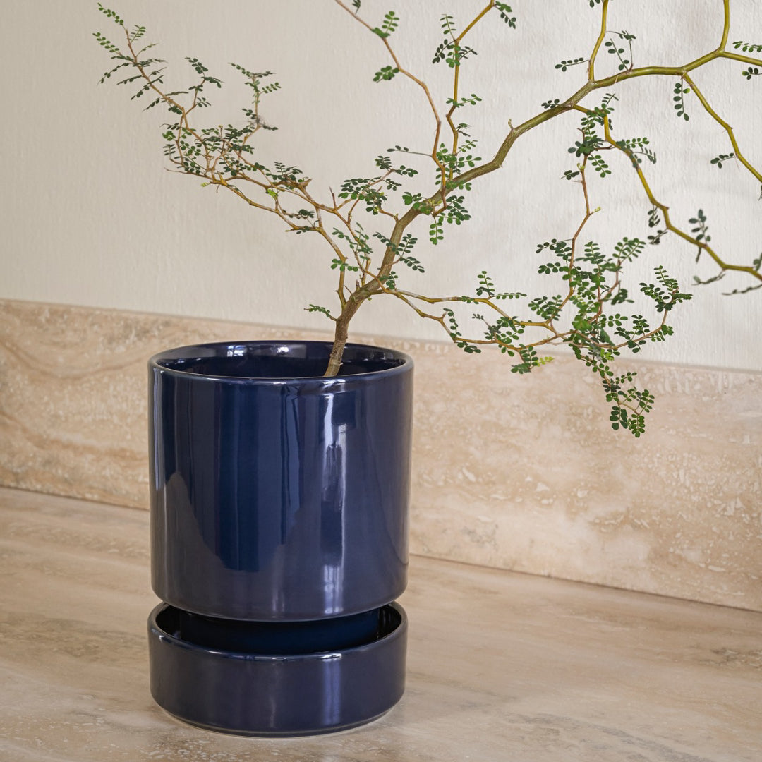 Hoff Glazed Pot - Sapphire Blue Set