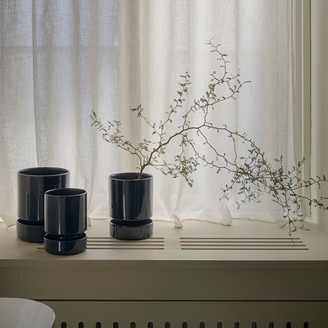 Hoff Glazed Pot - Sapphire Blue Set