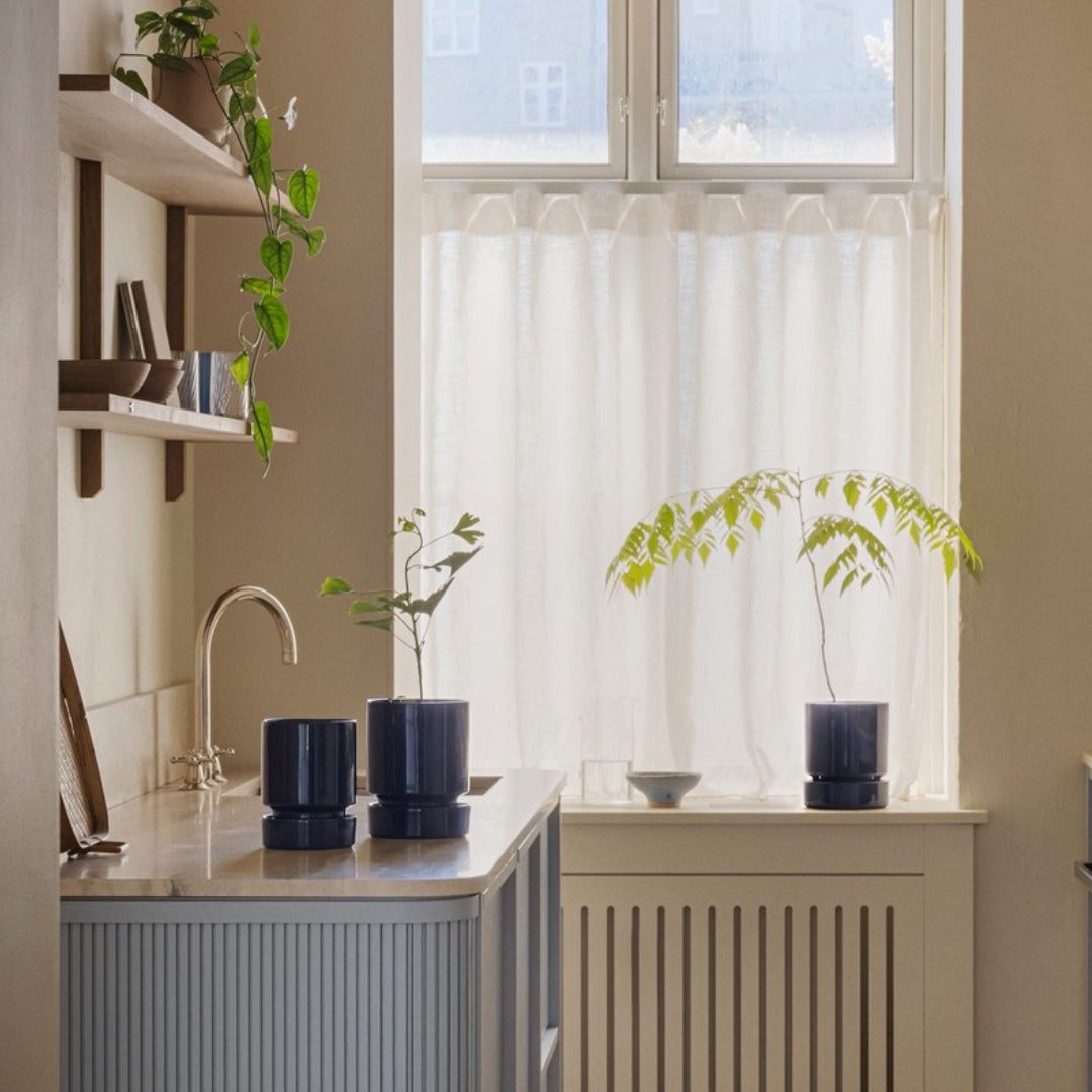 Hoff Glazed Pot - Sapphire Blue Set