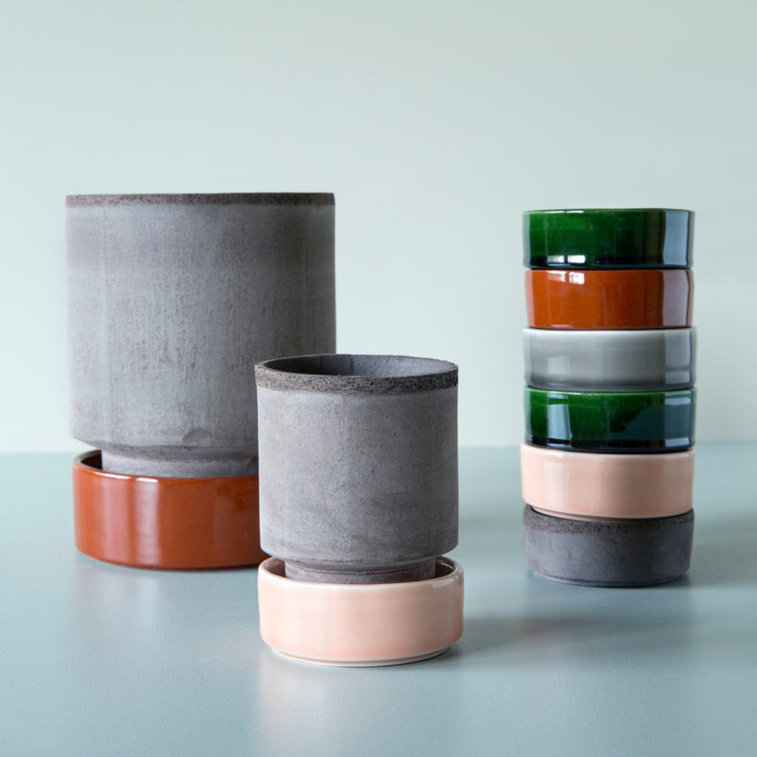 Hoff Raw Pot / Glazed Saucer Set