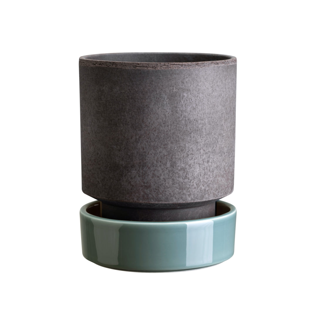 Hoff Raw Pot / Glazed Saucer Set