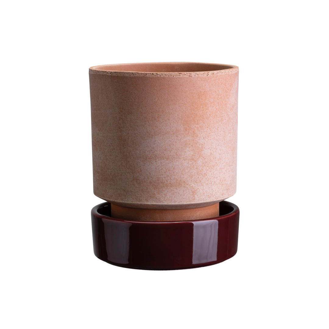 Hoff Raw Pot / Glazed Saucer Set