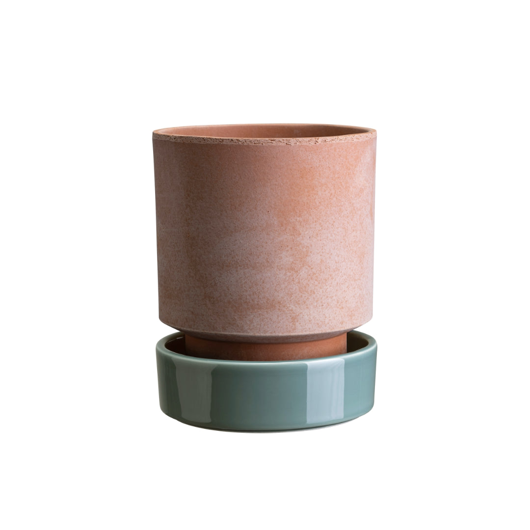 Hoff Raw Pot / Glazed Saucer Set