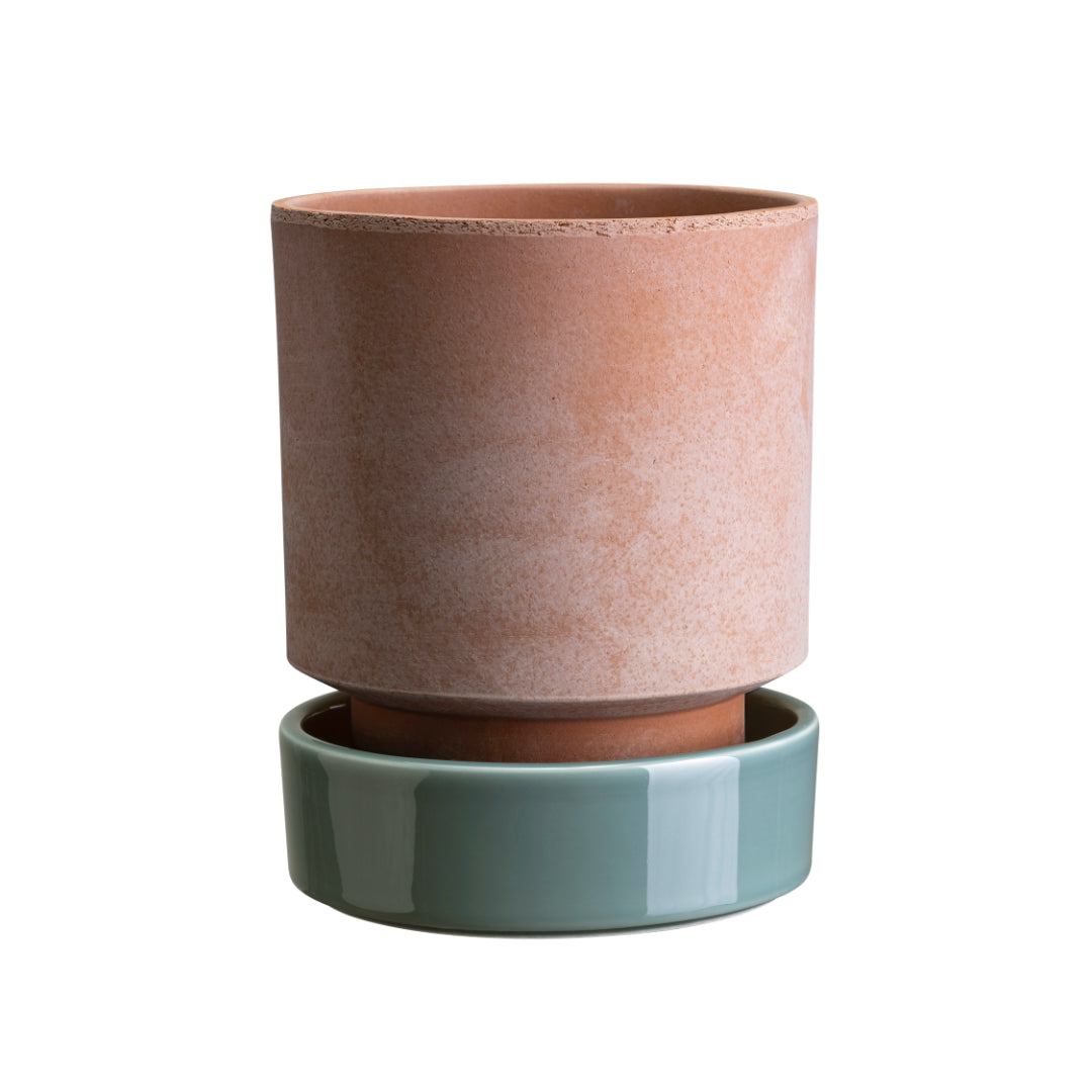 Hoff Raw Pot / Glazed Saucer Set